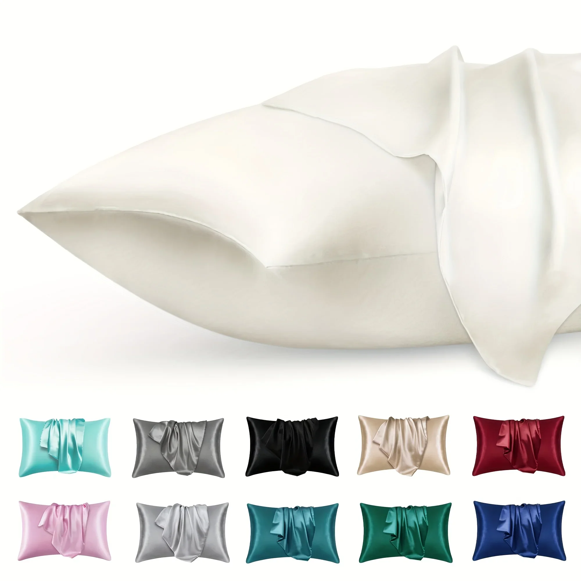 Silk Pillowcase Set - 2 pçs luxo cetim envelope fronha