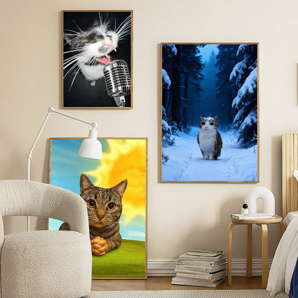 Pôster de MEME de Gato Grande, - Luxury Lifestyle Wallpaper avaliação e preço
